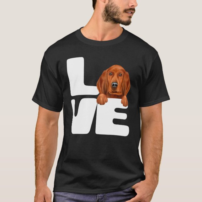 Camiseta Eu Amo Meu Cachorro Redbone Coonhound (Frente)
