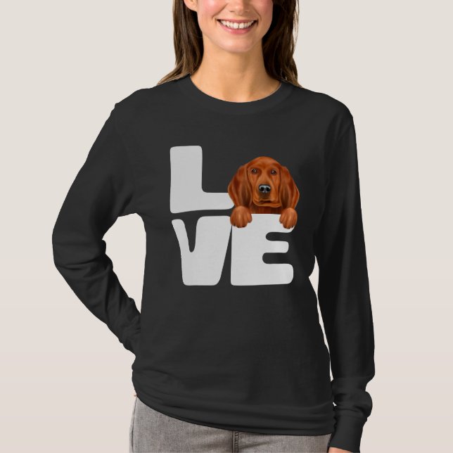 Camiseta Eu Amo Meu Cachorro Redbone Coonhound (Frente)