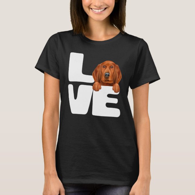 Camiseta Eu Amo Meu Cachorro Redbone Coonhound (Frente)