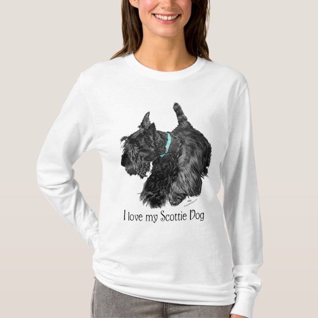 Camiseta Eu Amo Meu Cachorro Scottie (Frente)
