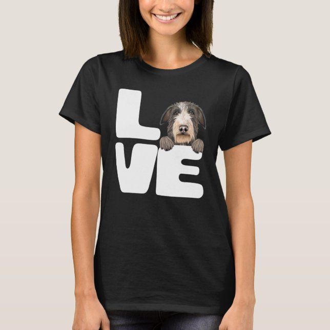 Camiseta Eu Amo Meu Cachorro Scottish Deerhound (Frente)