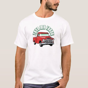 Camiseta Eu amo meu caminhão - velho, recolhimento vermelh