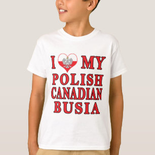 Camiseta Eu amo meu canadense polonês Busia
