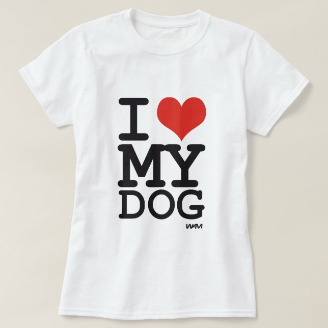 Camiseta eu amo meu cão (Frente do Design)