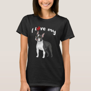 Camiseta Eu Amo Meu Cão Boston Terrier