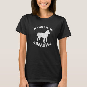 Camiseta Eu Amo Meu Cão De Beagle Cute Beagle