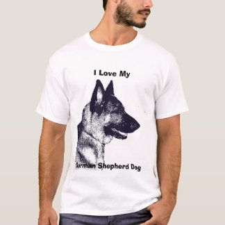 Camiseta Eu amo meu cão de german shepherd