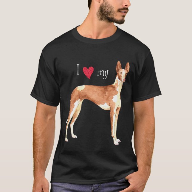 Camiseta Eu amo meu cão de Ibizan (Frente)
