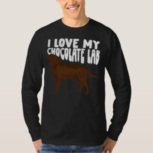 Camiseta Eu Amo Meu Cão De Lab De Chocolate