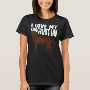 Camiseta Eu Amo Meu Cão De Lab De Chocolate