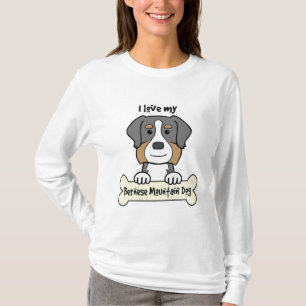 Camiseta Eu amo meu cão de montanha de Bernese