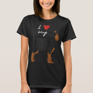Camiseta Eu Amo Meu Cão Negro E Tan Affenpinscher Raglan