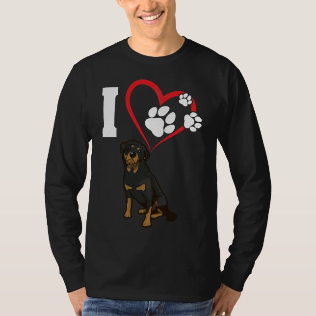 Camiseta Eu Amo Meu Cão Rottweiler 16 (Frente)