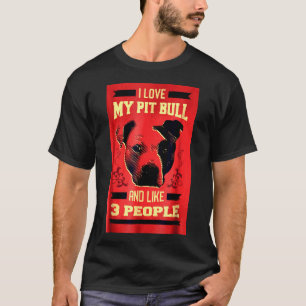 Camiseta Eu Amo Meu Cão-Touro Engraçado