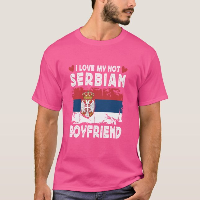 Camiseta Eu Amo Meu Casal Namorado Sérvio Quente Bandeira S (Frente)