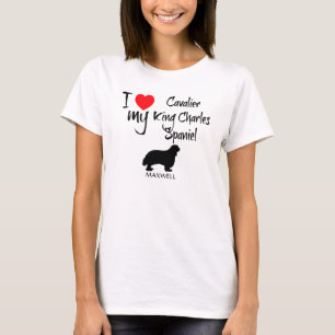 Camiseta Eu Amo Meu Cavaleiro Rei Charles Spaniel