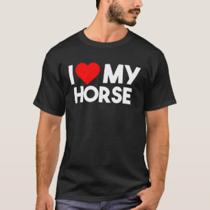 Camiseta Eu Amo Meu Cavalo Animal Casal Combinando