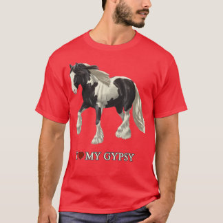 Camiseta Eu Amo Meu Cavalo De Vanner Cigano Negra