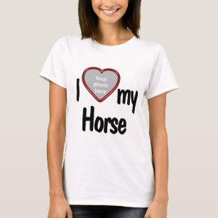 Camiseta Eu Amo Meu Cavalo - Quadro Fotográfico de Coração 