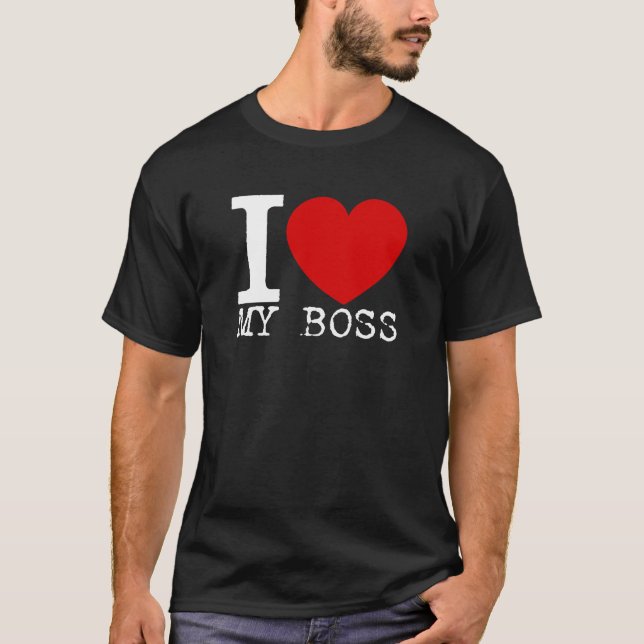 Camiseta Eu amo meu chefe (branco) (Frente)
