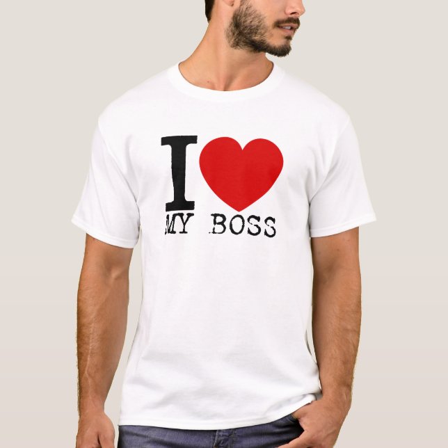 Camiseta Eu amo meu chefe (o preto) (Frente)