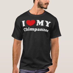 Camiseta Eu Amo Meu Chimpanzé Eu Corto Meu Chimpanzé