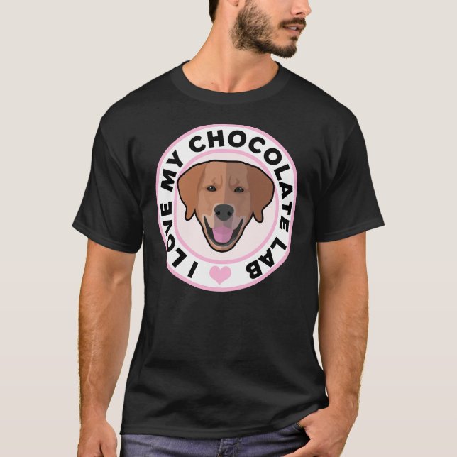 Camiseta Eu Amo Meu Chocolate Labrador Retriever (Frente)