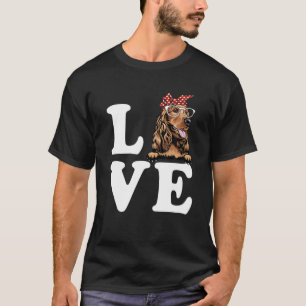 Camiseta Eu Amo Meu Cocker Spaniel Bandana Sunglass Dog Lo