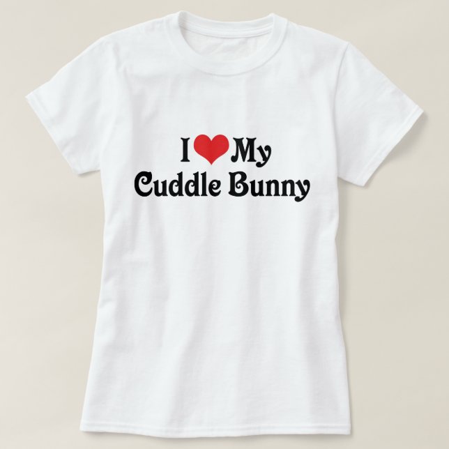Camiseta Eu Amo Meu Coelho de Abraço (Frente do Design)