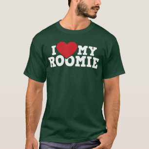 Camiseta Eu Amo Meu Colega de Quarto Colega de Apartamento