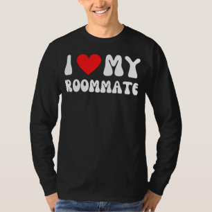 Camiseta Eu Amo Meu Companheiro de Quarto Eu Adoro Meu Com
