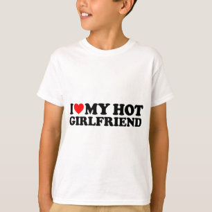 Camiseta Eu Amo Meu Coração De Namorada Quente Meu Eu Amo M