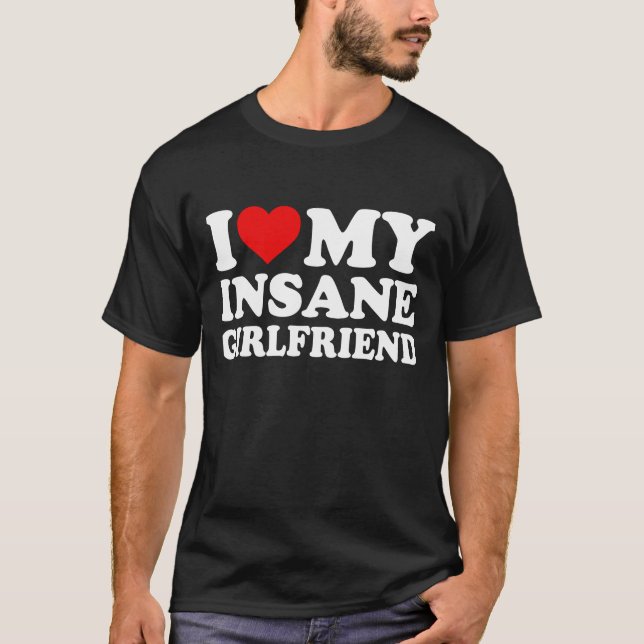 Camiseta Eu Amo Meu Coração Namorada insano (Frente)