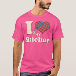 Camiseta Eu Amo Meu Coração Proprietário De Cachorro Shicho