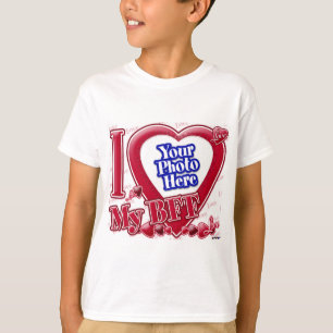 Camiseta Eu amo meu coração vermelho BFF - foto
