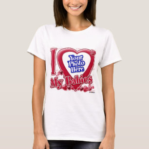 Camiseta Eu amo meu coração vermelho dos bebês - foto
