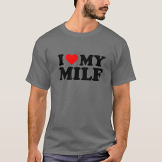 Camiseta Eu Amo Meu Coração Vermelho Engraçado Milf Eu Cort