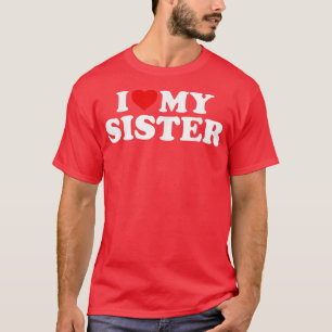Camiseta Eu Amo Meu Coração Vermelho Irmã
