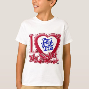 Camiseta Eu amo meu coração vermelho Irmã - foto