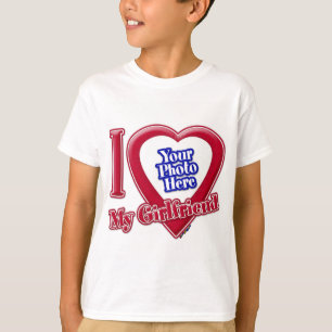 Camiseta Eu Amo Meu Coração Vermelho Namorada