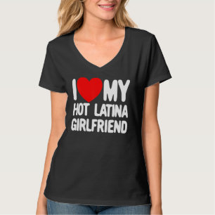 Camiseta Eu Amo Meu Coração Vermelho Namorada Latina Quente