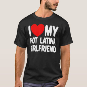 Camiseta Eu Amo Meu Coração Vermelho Namorada Latina Quente