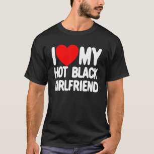 Camiseta Eu Amo Meu Coração Vermelho Namorada Preto Quente 