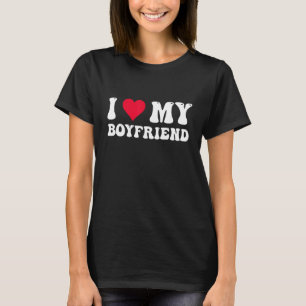 Camiseta Eu Amo Meu Coração Vermelho Namorada Quente