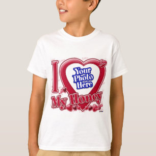 Camiseta Eu amo meu coração vermelho querido - foto