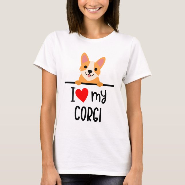 Camiseta Eu Amo Meu Corgi (Frente)