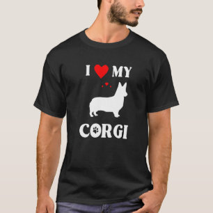 Camiseta Eu Amo Meu Corgi Cachorro Fofo