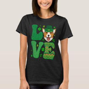 Camiseta Eu Amo Meu Corgi Cachorro Leprechaun Trevos São Pa
