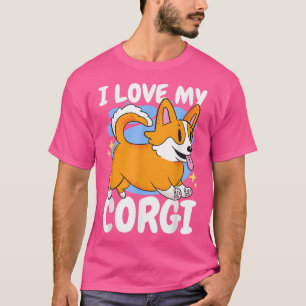 Camiseta Eu amo meu Corgi com um Cachorro