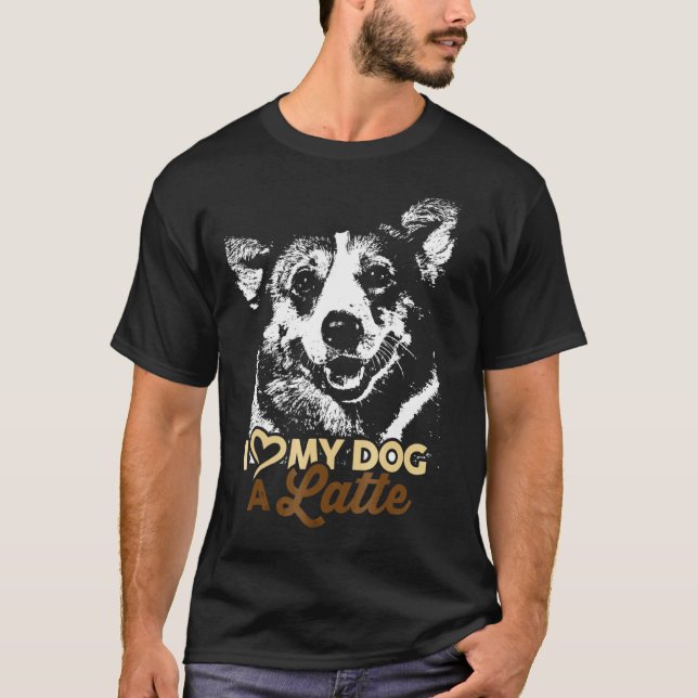 Camiseta Eu Amo Meu Corgi Um Latte (Frente)